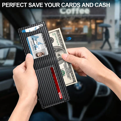 💳 POP-UP CARD WALLET | Slim RFID Blocking Wallet with Quick-Access Aluminum Card Holder & Money Clip