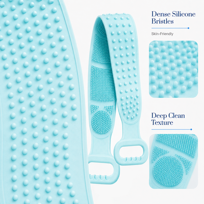 🔥Limited Time 49% OFF🚿 Dual Handle Silicone Back Scrub Strap | Deep Exfoliating Shower Brush