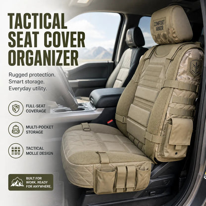 🔥 50% OFF – Rugged MOLLE Truck Seat Cover | Tactical Storage, Tough Seat Protection & All-Day Comfort 🚙