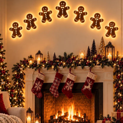 Reindeer Sleigh Press On – Lighted Christmas Wall Decor, Easy No-Tool Install