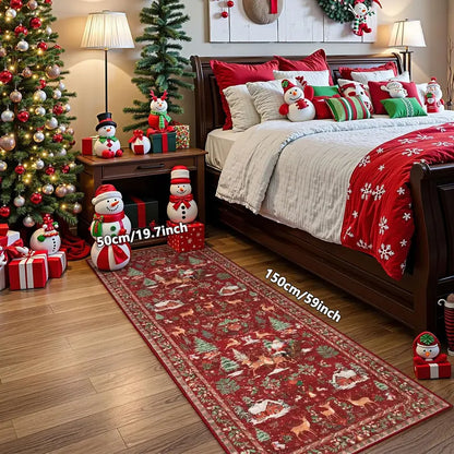 🎄✨ Christmas Runner Rug – Soft, Non-Slip & Washable Holiday Decor 🎁