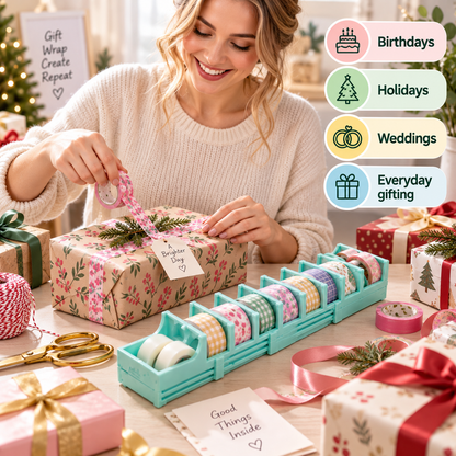 ✨ Multi-Roll Tape Dispenser – Washi Tape Organizer for Crafts, Journaling & Gift Wrapping
