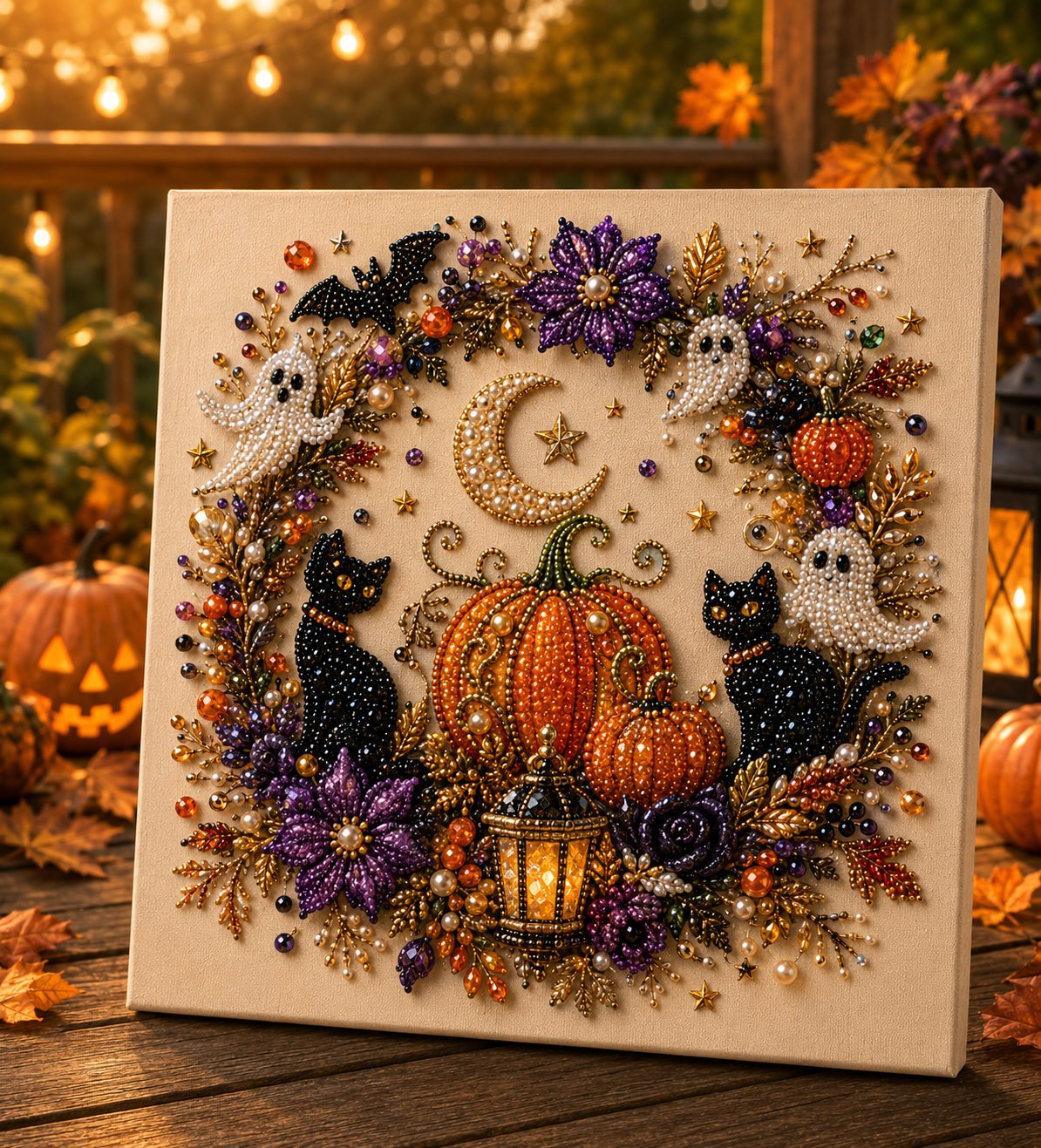 💥 Last Day 57% OFF – 👻✨ Halloween Pearl Art DIY Kit – Turn Tiny Pearls into Spooky-Cute Magic