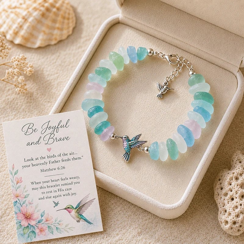 🌊 Sea Glass Blessing Bracelet