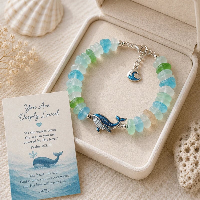 🌊 Sea Glass Blessing Bracelet