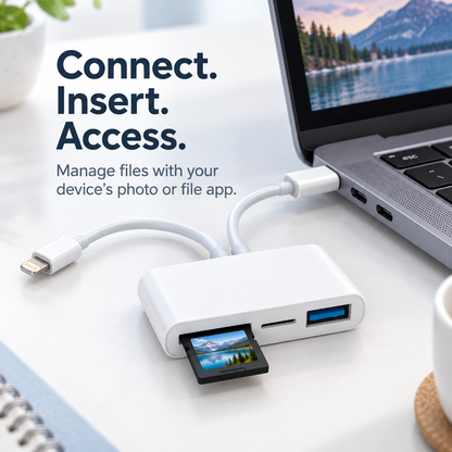 ⚡ 3-in-1 USB-C SD Card Reader – SD & MicroSD Memory Card Adapter | Fast File Transfer for iPhone, iPad, MacBook, Galaxy & Type-C Devices