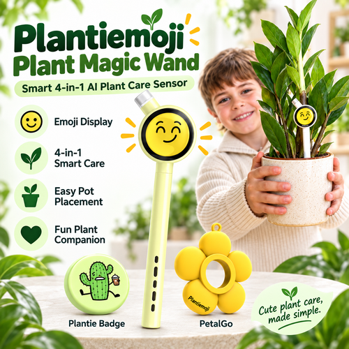 🌱 Plantiemoji™ Smart Plant Care Sensor – 4-in-1 Emoji Plant Monitor