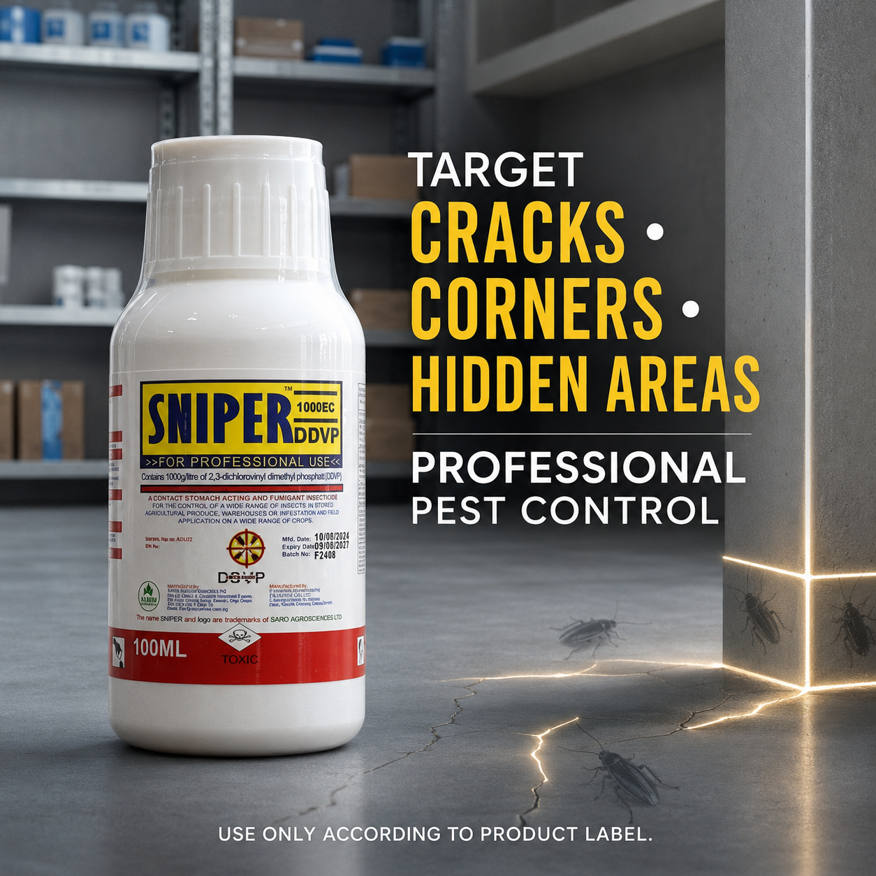 Household Pest Control Concentrate – Indoor insecticide and cockroach control solution; effective against cockroaches, crawling insects, flies, and more.