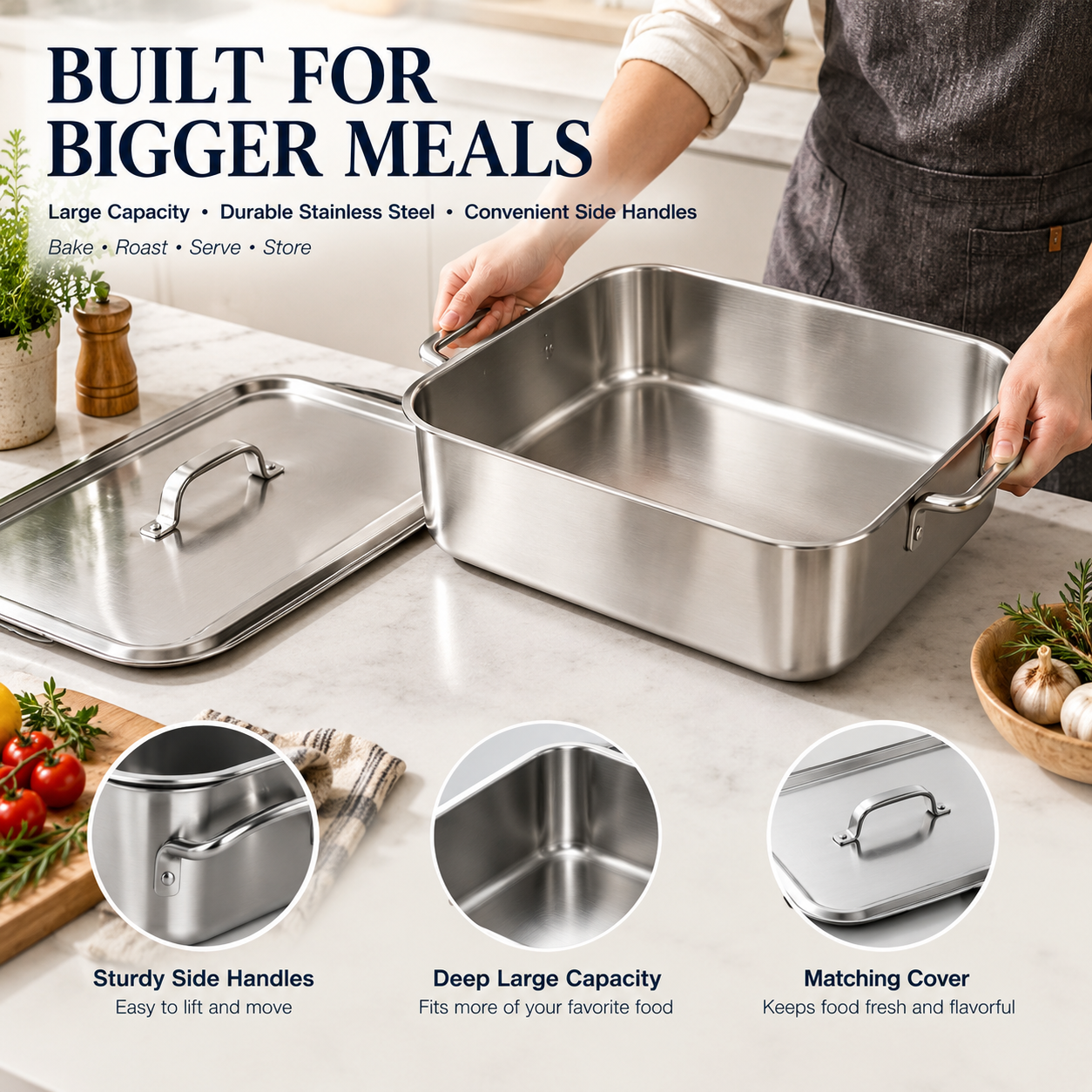 Large, extra-thick, heavy-duty baking pan; high-temperature resistant kitchen tray.