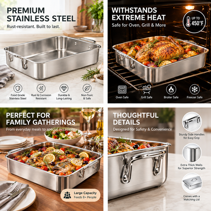Large, extra-thick, heavy-duty baking pan; high-temperature resistant kitchen tray.