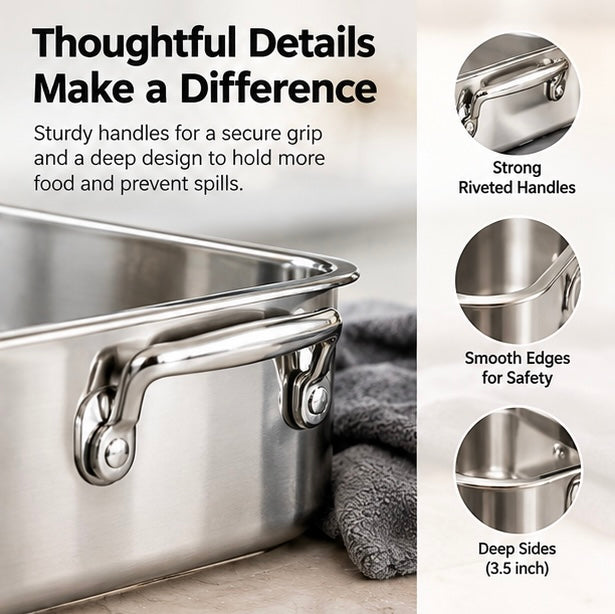 Large, extra-thick, heavy-duty baking pan; high-temperature resistant kitchen tray.