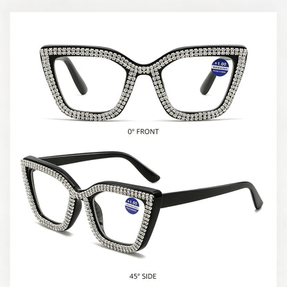 🔥Best Seller- 🐱Cat Eye Anti-Blue Light Reading Glasses 💎Diamond Inlaid