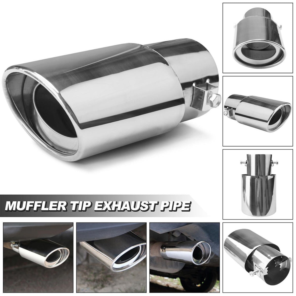 Universal Stainless Steel Car Exhaust Muffler Tip Trim Decor