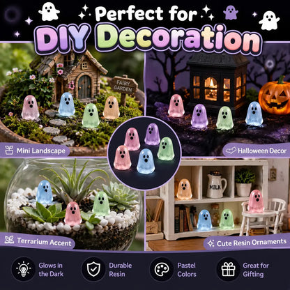 👻 Glow-in-the-Dark Ghost Beads – 20/50pcs for Halloween & DIY Crafts 🎃