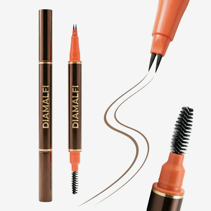 Dual-Ended Ultra-Fine Tip Eyebrow Pencil—Suitable for Beards and Eyebrows—Waterproof, Long-Lasting, and Smudge-Proof