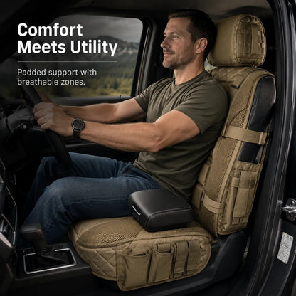 🔥 50% OFF – Rugged MOLLE Truck Seat Cover | Tactical Storage, Tough Seat Protection & All-Day Comfort 🚙