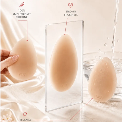 👗✨ Reusable Teardrop Lift Nipple Covers – Adhesive Silicone Pasties for Strapless & Backless Outfits 💖