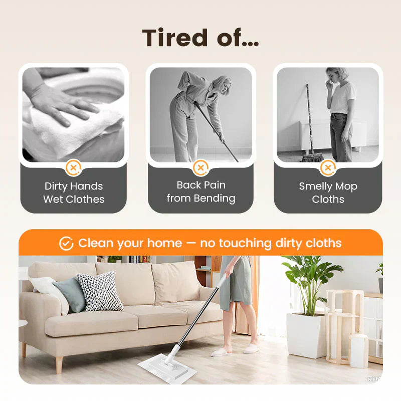 🎉Flash Sale(🚀55%OFF)🧹Disposable Dust Mop with 10 Reusable Cloths