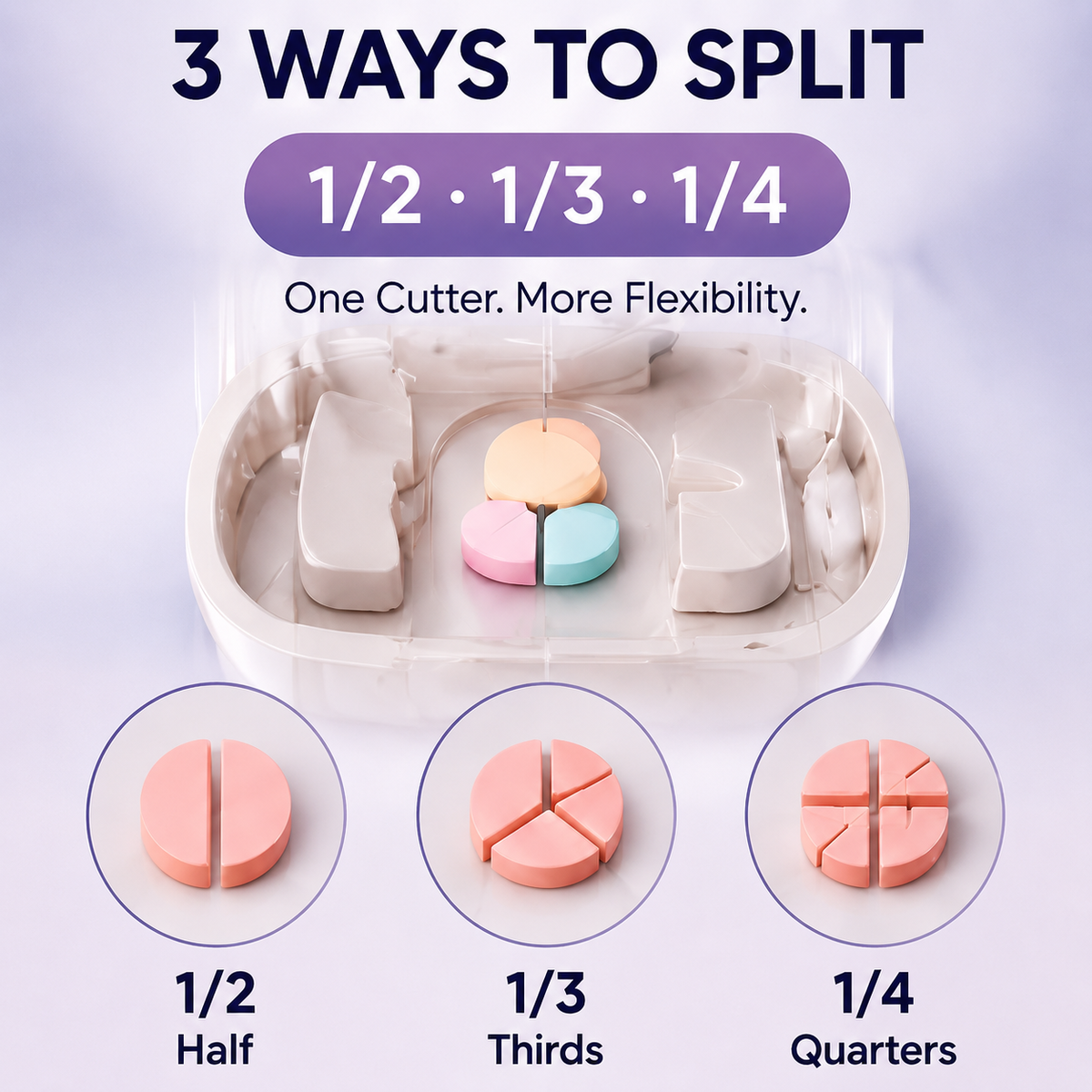 ⏳ Last day 49% OFF -💊Portable Pill Cutter/Splitter & Storage Case (Cuts into 1/2, 1/3, or 1/4 portions)