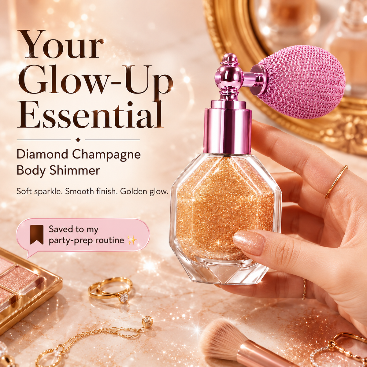 ✨💖 Magic Shimmer Highlighter Spray for Face, Body & Hair 🌟