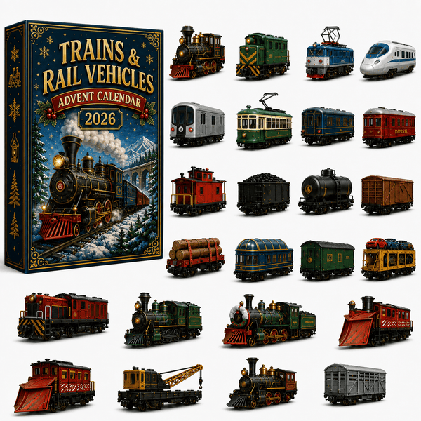 ⏰Christmas Early Bird 50% OFF-🎄🚂Trains & Rail Vehicles Advent Calendar 2026 – 24 Railway Surprises