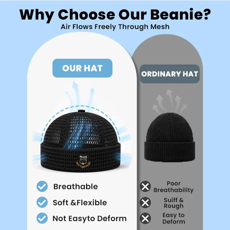 Men's 3-Pack Feather-Soft Blended Yarns Mesh Netting Beanies