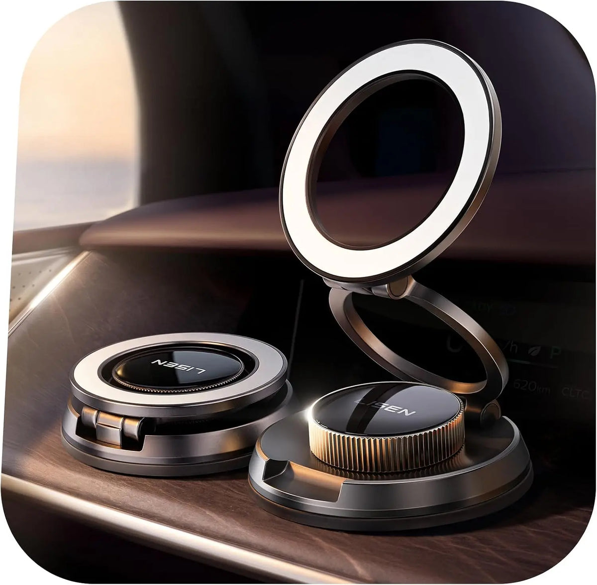 Car Phone Holder for Magsafe 360 Adjustable Vacuum Magnetic Phone Holder for Car