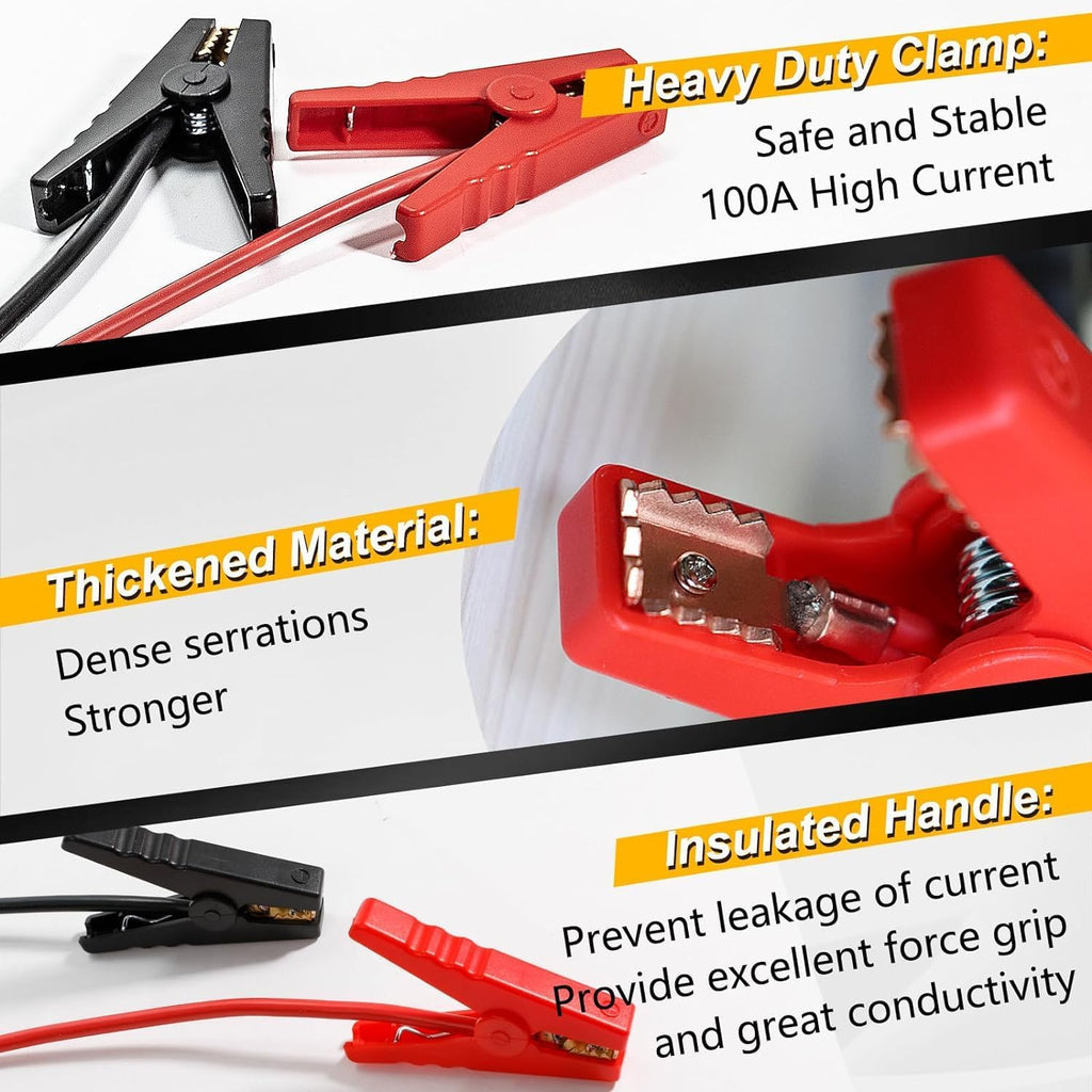 Car Starter Jumper Cables With Adapter For Dewalt 20v