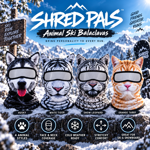 🐾❄️ Snow Crew – Animal-Style Winter Balaclava
