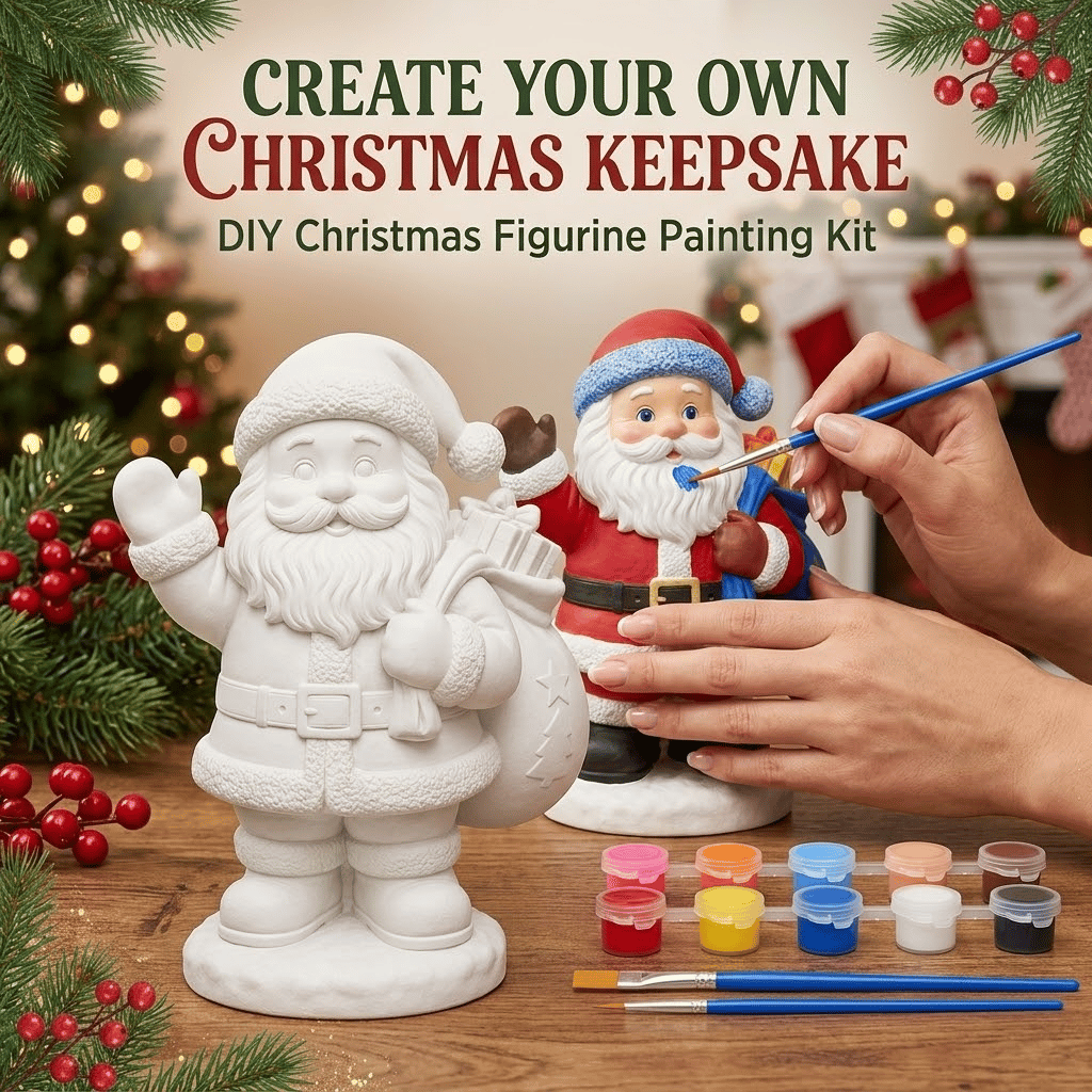 • 🎨 Beginner-Friendly DIY Christmas Figurine Painting Kit | Create Your Own Festive Holiday Decorations 🎄💕