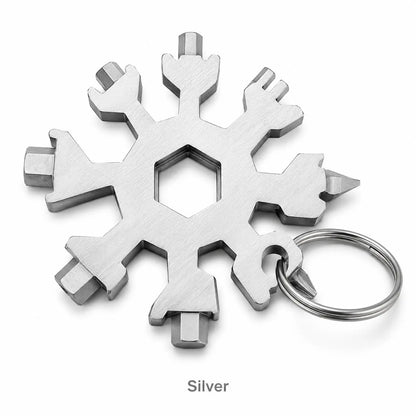 ❄️🛠️ 2-Pack Viral 18-in-1 Snowflake Multi-Tool Stainless Steel Portable Wrench 🔧✨
