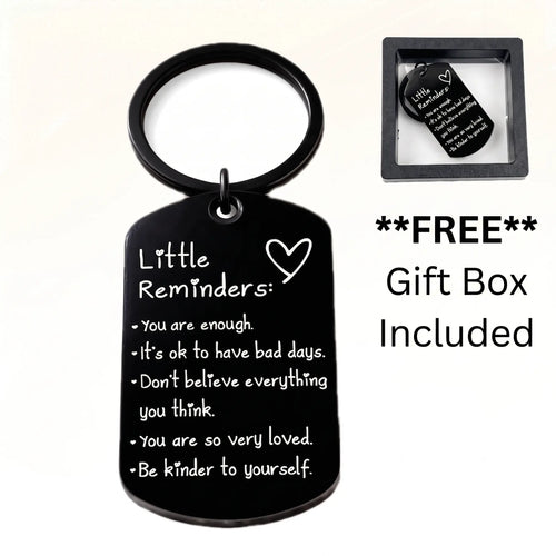🔑🔑You Are Enough Engraved Keychain – Inspirational Reminder Gift with Gift Box | Meaningful Keepsake for Someone Special