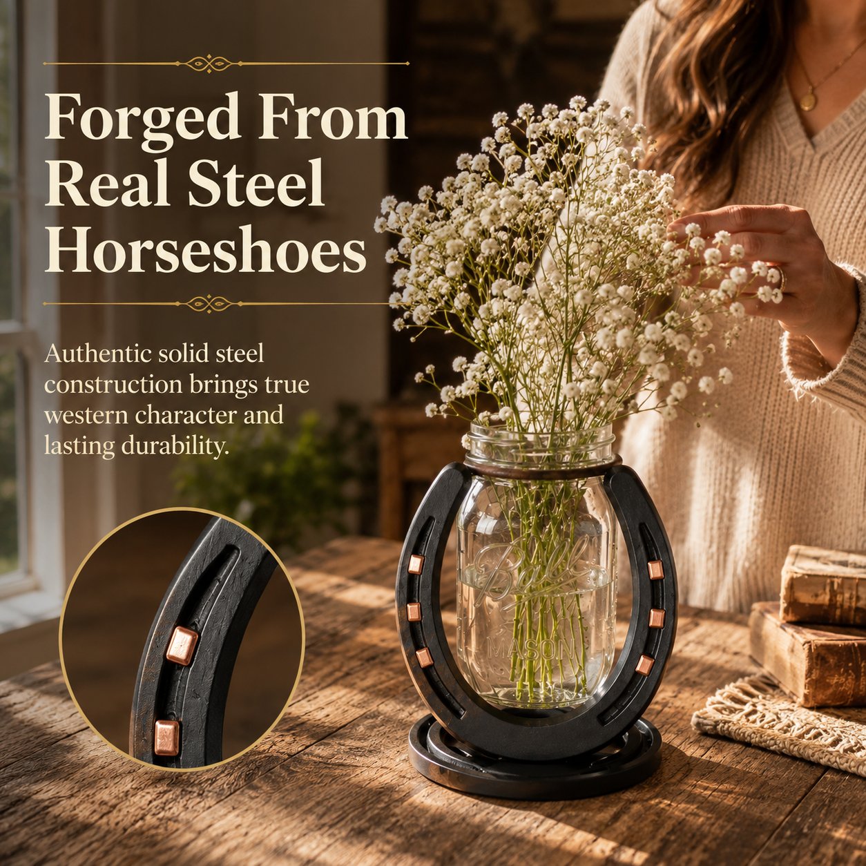 Handmade Horseshoe Mason Jar Holder Collection (📦Buy 2 Free Shipping)