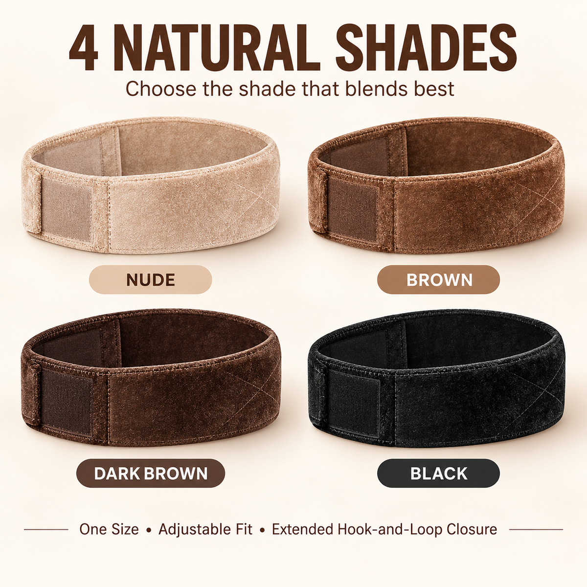 ✨ 2-Pack Non-Slip Adjustable Velvet Wig Grip Headbands – For Wigs & Headscarves 💇‍♀️