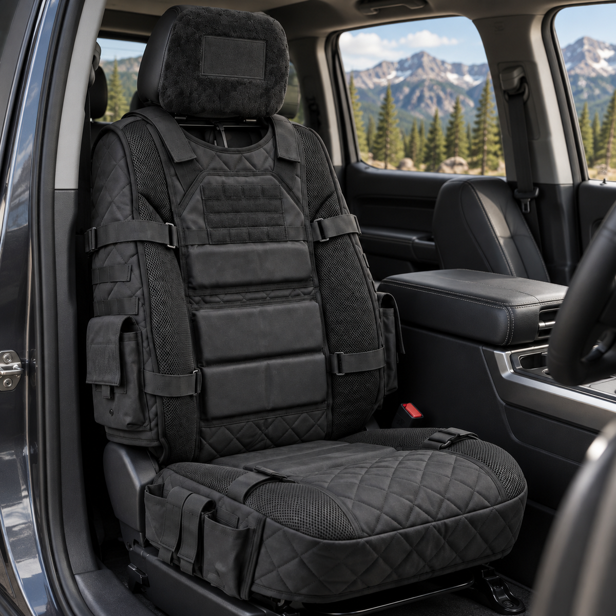 🔥 50% OFF – Rugged MOLLE Truck Seat Cover | Tactical Storage, Tough Seat Protection & All-Day Comfort 🚙