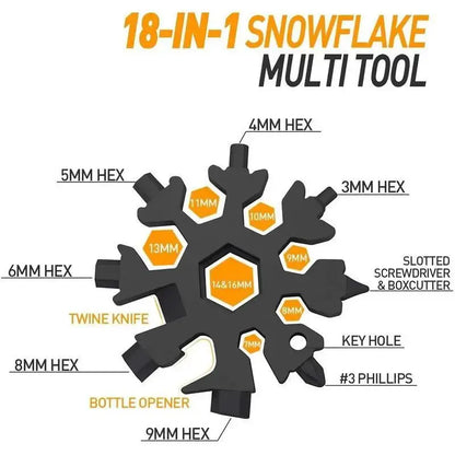 ❄️🛠️ 2-Pack Viral 18-in-1 Snowflake Multi-Tool Stainless Steel Portable Wrench 🔧✨