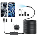 16.4ft Endoscope Camera with Light for iPhone and Android, 480P HD IP67 Waterproof Borescope with 6 Adjustable LED Lights, Semi-Rigid Snake Camera, 5.5mm Black, Diagnostic Tool