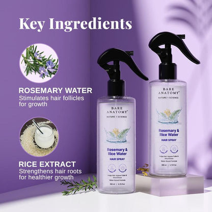 Nature x Science Rosemary Water and Rice Water |100% Natural Extract | Soft & Smooth Hair Non-Greasy & Fast