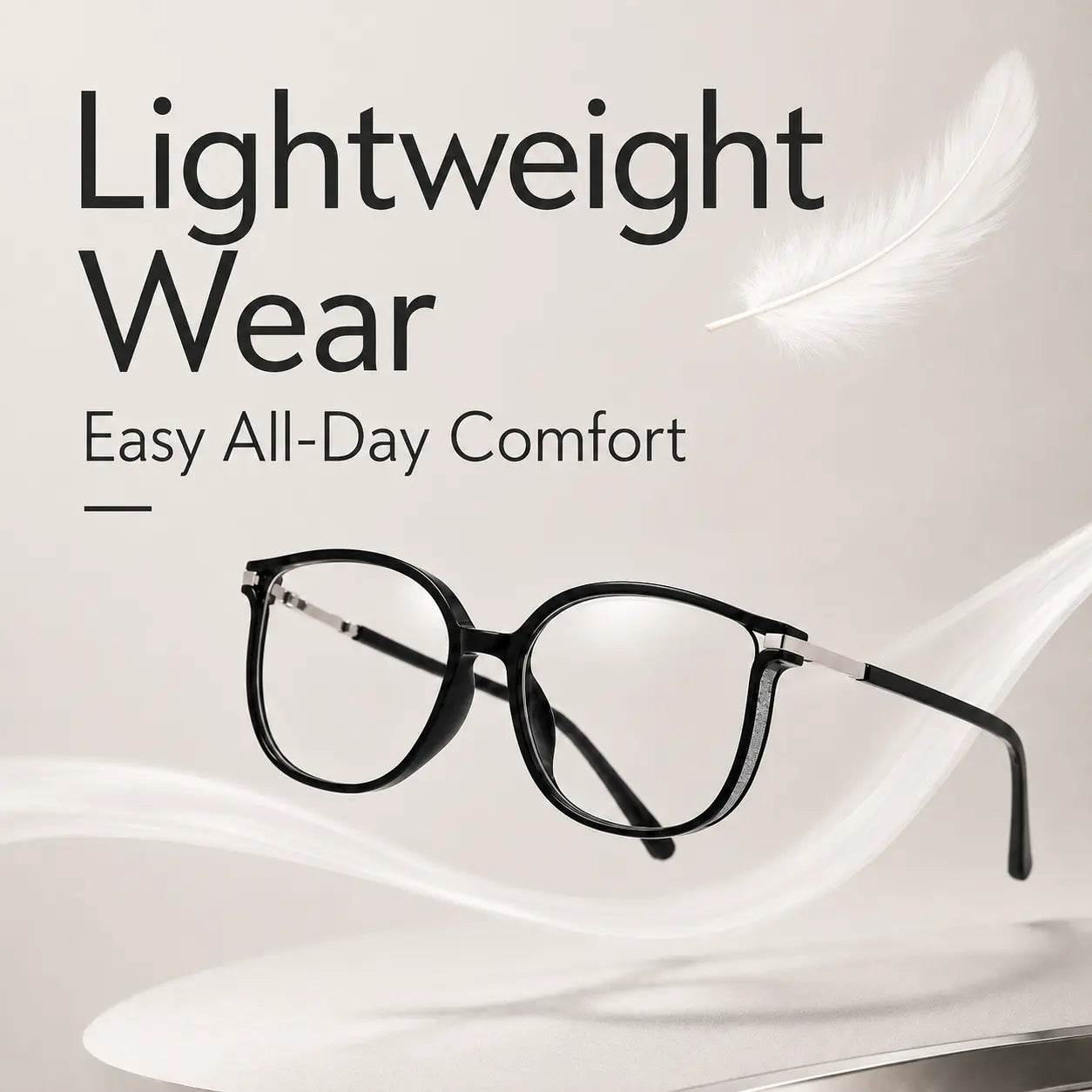 Unisex Daily Wear Semi-Rimless Metal Frame Blue Light Blocking Glasses