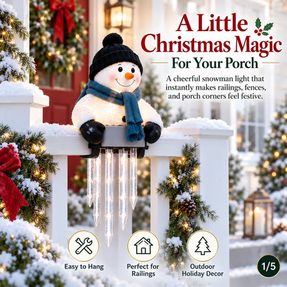 ⛄Snowman Icicle Light — Christmas Porch Decor with Warm Glow