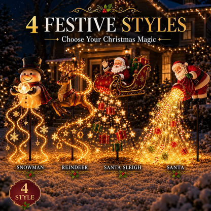 🎅✨ 2026 New Santa's Flying Sleigh Gift Cascade – Solar Christmas Garden Light