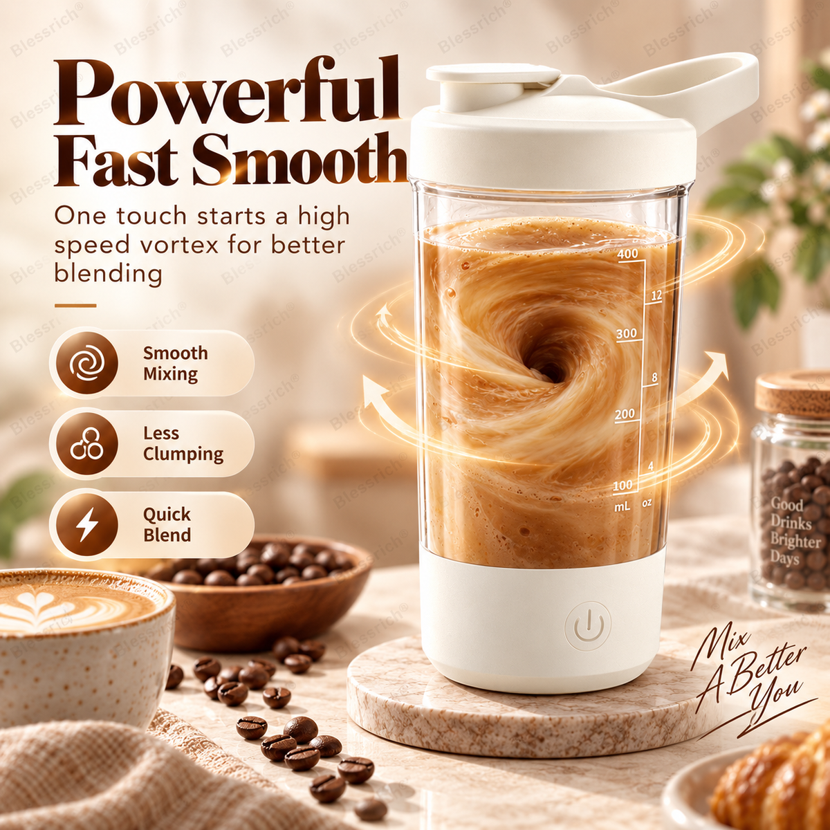 ⚡ Auto Mixing Cup – Self-Stirring Drink Mixer for Effortless, Smooth & Perfectly Blended Drinks