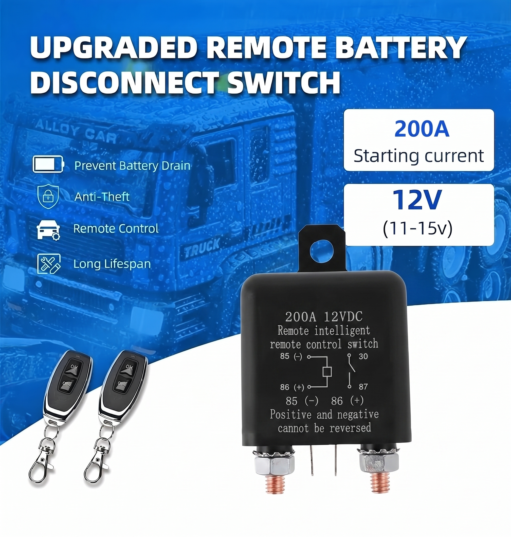 🔌WIRELESS REMOTE CONTROL BATTERY RELAY SWITCH