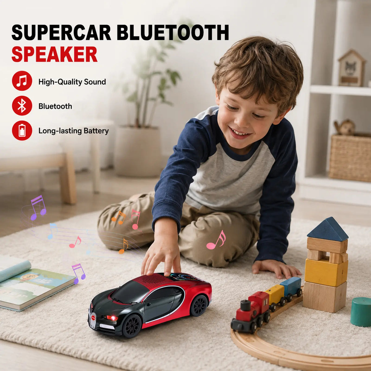WSTER WS-660 Supercar Bluetooth Speaker with LED Lights