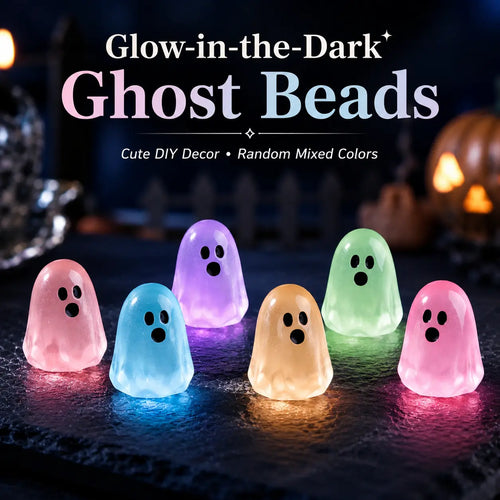 👻 Glow-in-the-Dark Ghost Beads – 20/50pcs for Halloween & DIY Crafts 🎃