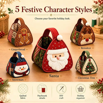 🎄 🎄 Christmas Quilted Carry Basket – DIY Sewing Kit & Finished Basket 🎁