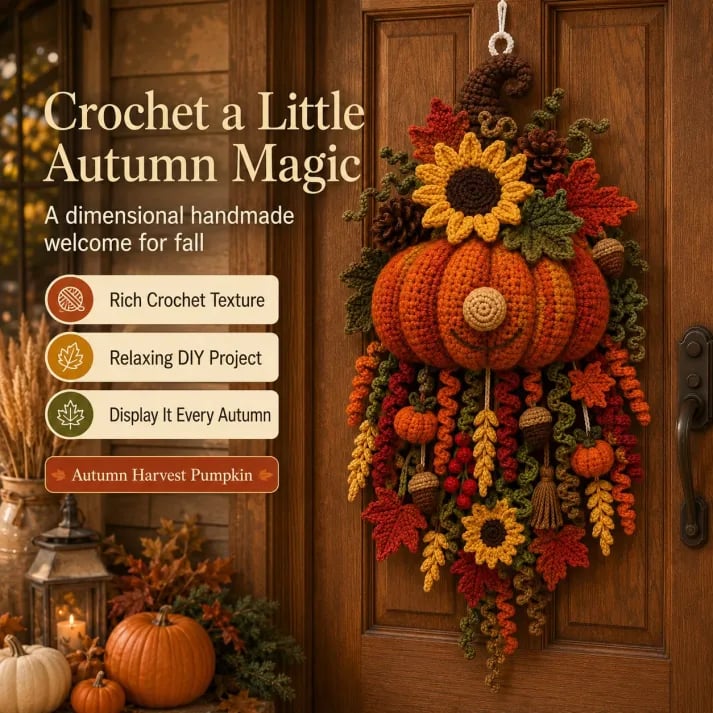🧶 DIY Seasonal 3D Crochet Door Hanger Kit Collection — Create A Handmade Welcome For Every Season 💕