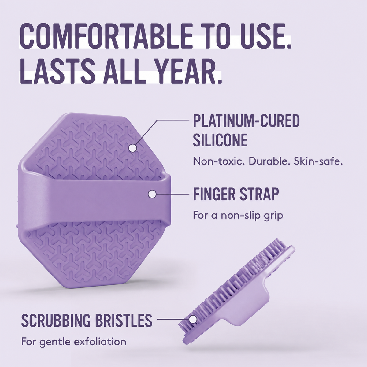 🛁 Antibacterial Silicone Body Brush for Sensitive & Acne-Prone Skin🎁