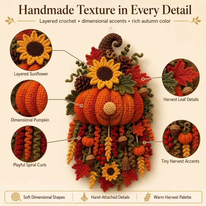 🧶 DIY Seasonal 3D Crochet Door Hanger Kit Collection — Create A Handmade Welcome For Every Season 💕