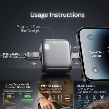 140W Physical-Disconnect Battery Guard, auto&self eject charger,Smart Auto-Stop Charging Accessory for Mobile Smartphones & Handheld Devices